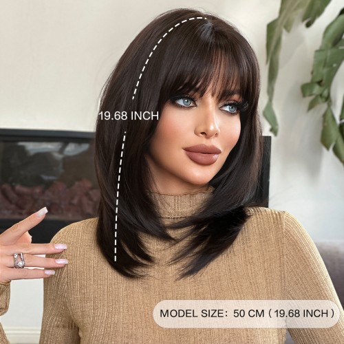 Fashion Medium Synthetic Wigs For Women SLDMH-28