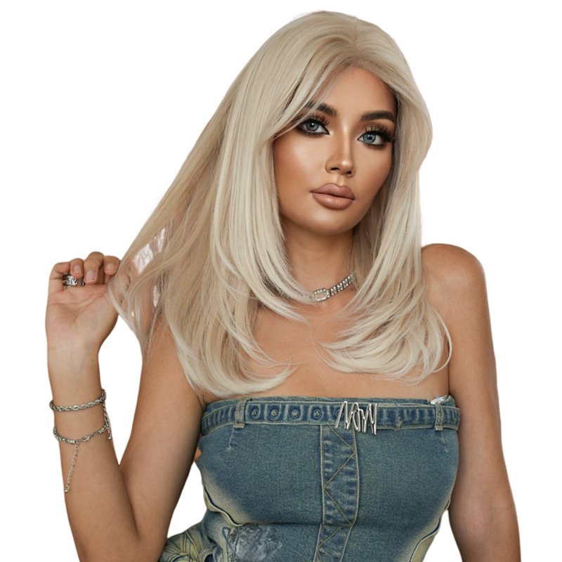 Fashion Medium Lace Front Synthetic Wigs For Women SLDNA-63 