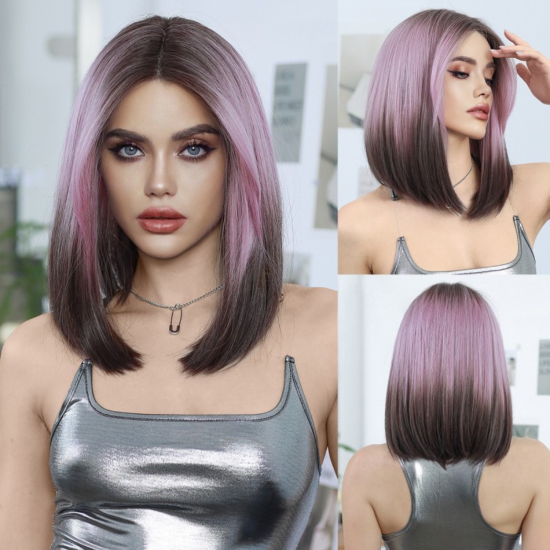Fashion Medium Handmade Synthetic Wigs For Women SLDWSM-02 
