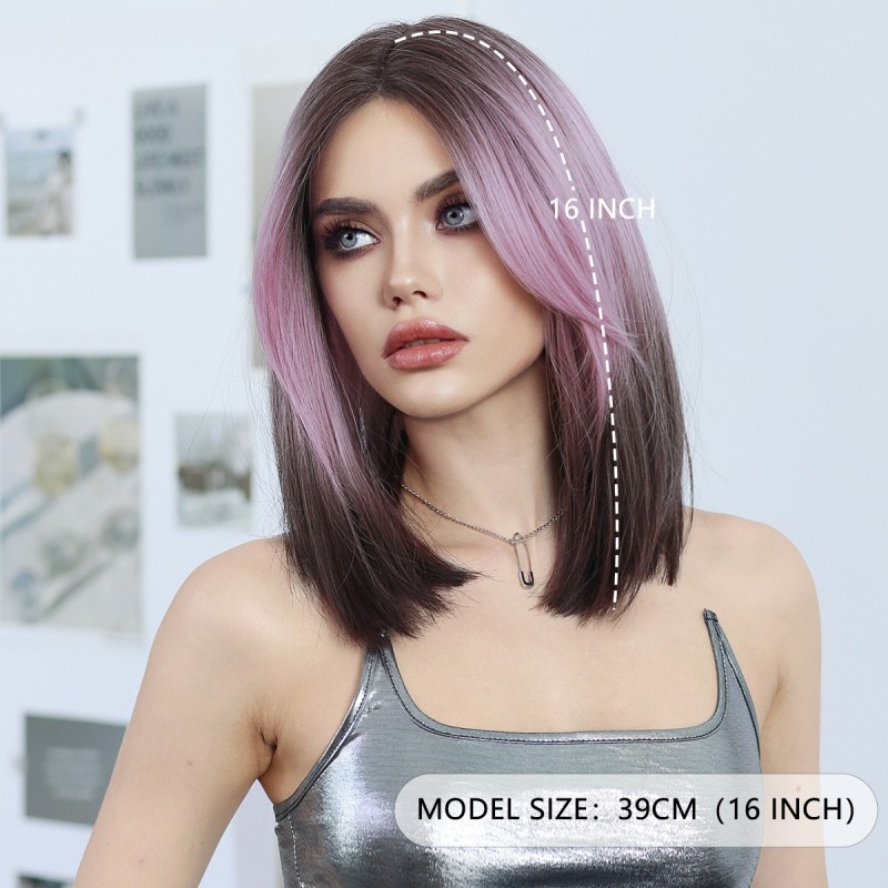 Fashion Medium Handmade Synthetic Wigs For Women SLDWSM-02 
