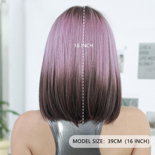 Fashion Medium Handmade Synthetic Wigs For Women SLDWSM-02