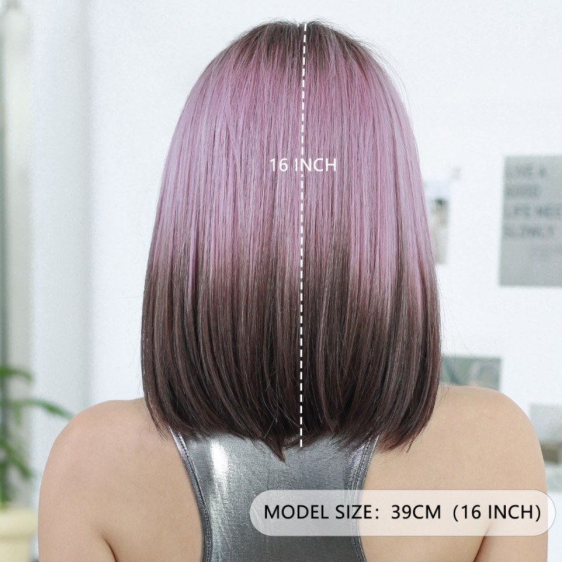 Fashion Medium Handmade Synthetic Wigs For Women SLDWSM-02 