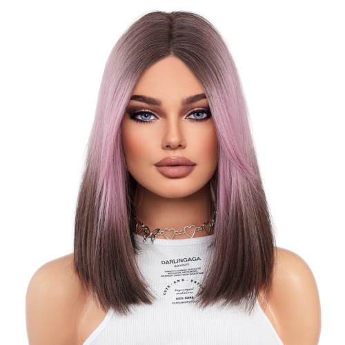 Fashion Medium Handmade Synthetic Wigs For Women SLDWSM-02