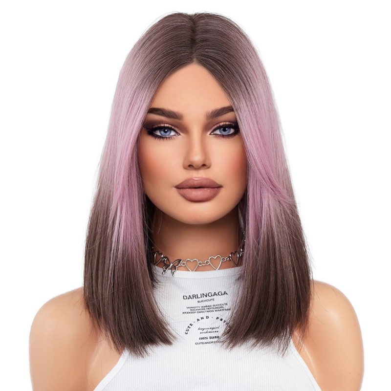 Fashion Medium Handmade Synthetic Wigs For Women SLDWSM-02 