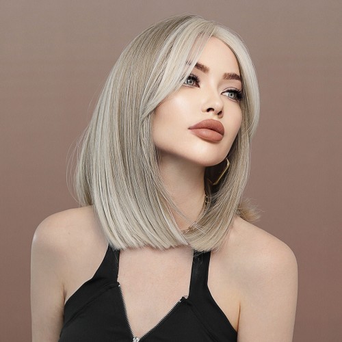 Fashion Medium Handmade Synthetic Wigs For Women SLDWSM-03