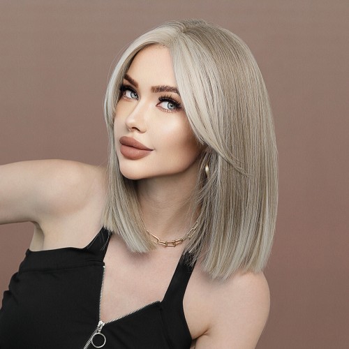 Fashion Medium Handmade Synthetic Wigs For Women SLDWSM-03